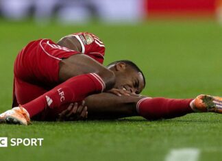 Alexander Isak: Liverpool fear ‘significant’ lower leg injury for striker Alexander Isak holding his knee
