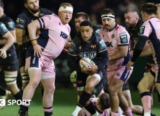 Cardiff takeover: WRU look to Ospreys owners to buy Cardiff Keelan Giles of Ospreys has the ball surrounded by Cardiff players