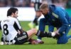 Fifa wants injured players to stay off for one minute Newcastle midfielder Sandro Tonali gets treatment for an injury during the Premier League game against Aston Villa
