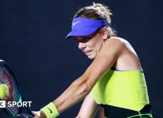 Merida Open: Katie Boulter loses to Jasmine Paolini in last eight Katie Boulter plays a shot at the Merida Open