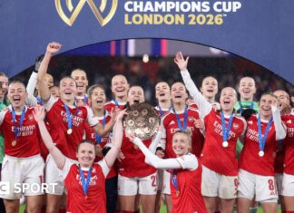 ‘Not often you can write Arsenal history’ – Gunners claim Fifa Women’s Champions Cup against Corinthians Arsenal players celebrate with the Women's Champions Cup Trophy during the Fifa Women's Champions Cup 2026 final