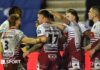 Wigan: ‘Scary’ and ‘ruthless’ Warriors in mood to regain Super League crown Wigan players congratulate number 17 Oli Partington on scoring a try against Leigh Leopards