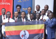 Dr Ogwel tips the Uganda Golf team at flag-off prior to 2026 Victoria Cup showdown in Entebbe