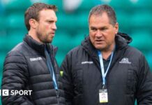 New Zealand: Mike Blair joins Dave Rennie as attack coach Mike Blair and Dave Rennie stand together in dark Glasgow Warriors coats, with both men having identity lanyards hanging from their necks