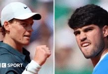 Monte Carlo Masters: Carlos Alcaraz to face Jannik Sinner for first time in 2026 in final A split image of Jannik Sinner and Carlos Alcaraz