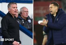 Wrexham v Southampton: Special feel to game, says Red Dragons boss Phil Parkinson Wrexham manager Phil Parkinson (left) looks on from the touchline and (seperate picture) Southampton head coach Tonda Eckert claps his hands (right)