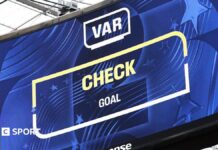 World Cup 2026: Is VAR being used differently to the Premier League? The big screen displays the VAR review after Iran's goal during the FIFA World Cup 2026 Group G match between Belgium and IR Iran at Los Angeles Stadium on June 21, 2026 in Inglewood, California.