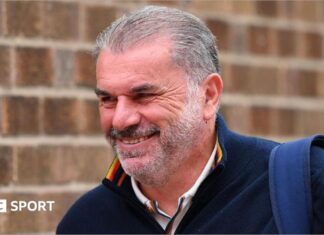 Ange Postecoglou appointed as head coach at Cristiano Ronaldo’s Al-Nassr Ange Postecoglou smiling