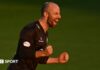 T20 Blast: Yorkshire into quarter-finals as Hampshire secure home tie Jack Leach, wearing Somerset's black T20 shirt, celebrates taking a wicket against Worcestershire