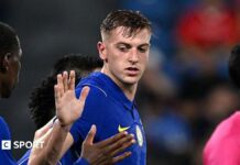 Liam Delap: Where next for Chelsea striker and can he bounce back? Liam Delap slaps hands with his team-mate Nicolas Jackson after scoring for Chelsea in pre-season