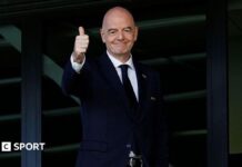 FA chief writes to Infantino demanding release of World Cup sell-off documents FIFA President Gianni Infantino gives at thumbs up at the FIFA U-20 Women's World Cup match between Poland and Argentina